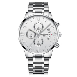 NIBOSI Men's Fine Fashion Premium Top Quality Triple Dial Stainless Steel Watch - Divine Inspiration Styles