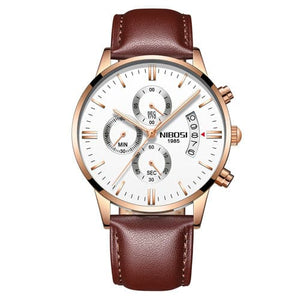 NIBOSI Men's Fine Fashion Premium Top Quality Triple Dial Stainless Steel Watch - Divine Inspiration Styles