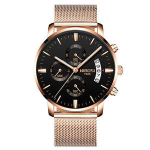 NIBOSI Men's Fine Fashion Premium Top Quality Triple Dial Stainless Steel Watch - Divine Inspiration Styles
