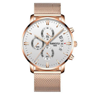 NIBOSI Men's Fine Fashion Premium Top Quality Triple Dial Stainless Steel Watch - Divine Inspiration Styles