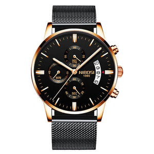 NIBOSI Men's Fine Fashion Premium Top Quality Triple Dial Stainless Steel Watch - Divine Inspiration Styles