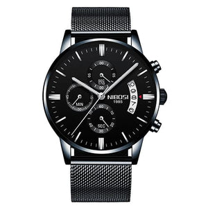 NIBOSI Men's Fine Fashion Premium Top Quality Triple Dial Stainless Steel Watch - Divine Inspiration Styles