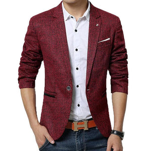 MSD Brand Men's Classic Mesh Plaid Casual Blazer - Divine Inspiration Styles