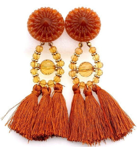 HCL Women's Elegant Fashion Vintage Statement Tassel Earrings - Divine Inspiration Styles