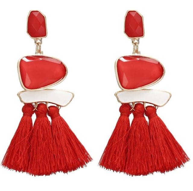 HCL Women's Elegant Fashion Vintage Statement Tassel Earrings - Divine Inspiration Styles