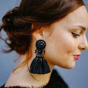 HCL Women's Elegant Fashion Vintage Statement Tassel Earrings - Divine Inspiration Styles