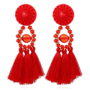 HCL Women's Elegant Fashion Vintage Statement Tassel Earrings - Divine Inspiration Styles