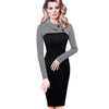 NICE FOREVER Women's Fashion Classic Elegant Patchwork Sheath Dress - Divine Inspiration Styles