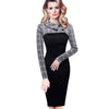 NICE FOREVER Women's Fashion Classic Elegant Patchwork Sheath Dress - Divine Inspiration Styles