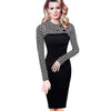 NICE FOREVER Women's Fashion Classic Elegant Patchwork Sheath Dress - Divine Inspiration Styles