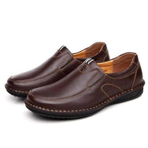 ZJN Men's Genuine Leather Black & Brown Business Dress Shoes - Divine Inspiration Styles