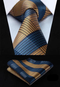 HARRINGTON Design Men's Fashion Silk Necktie & Matching Handkerchief Set - Divine Inspiration Styles