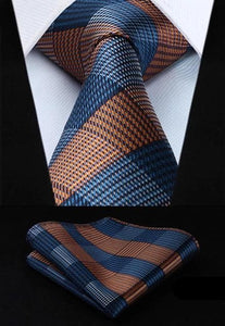 HARRINGTON Design Men's Fashion Silk Necktie & Matching Handkerchief Set - Divine Inspiration Styles