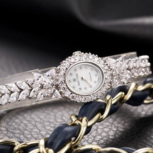 ROYAL CROWN Women's Fine Fashion Luxury Style Premium Quality Fully Decorated CZ Crystals & Pearl Bracelet Watch - Divine Inspiration Styles