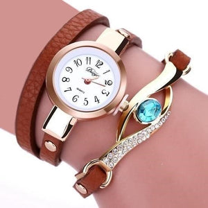 DUOYA Women's Fine Fashion Genuine Leather Gemstone Bracelet Watch - Divine Inspiration Styles