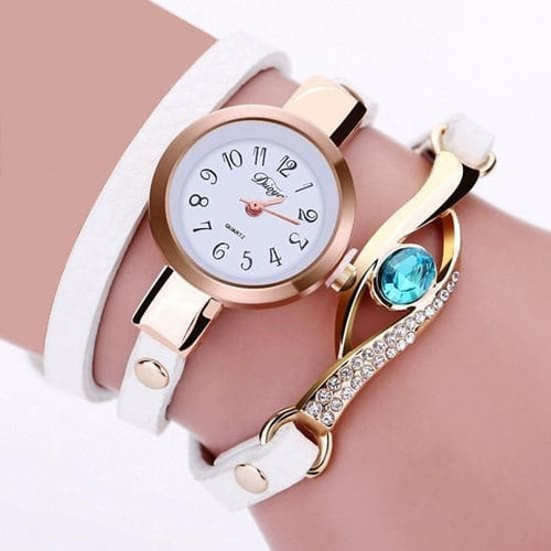 DUOYA Women's Fine Fashion Genuine Leather Gemstone Bracelet Watch - Divine Inspiration Styles