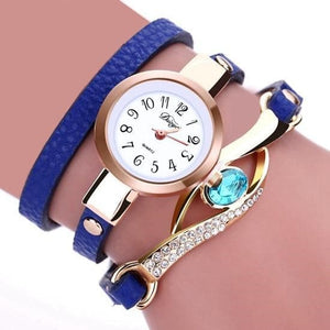 DUOYA Women's Fine Fashion Genuine Leather Gemstone Bracelet Watch - Divine Inspiration Styles