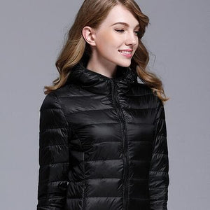 GODLIKE Women's Pure Color Trendy Autumn Winter Spring Fashion Ultralight Parka Jacket - Divine Inspiration Styles