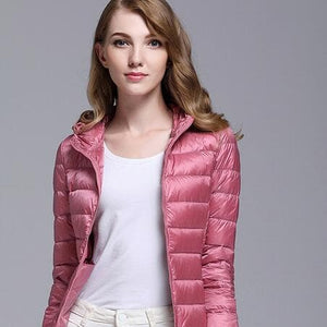 GODLIKE Women's Pure Color Trendy Autumn Winter Spring Fashion Ultralight Parka Jacket - Divine Inspiration Styles