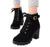 JIASHA Women's Fashion Genuine Leather Laced Up Ankle Boots - Divine Inspiration Styles