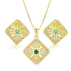 MBY Elegant Design Women's Genuine Natural Emerald Gemstone 3PCS Jewelry Set - Divine Inspiration Styles
