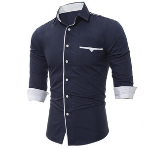 T-BIRD Men's Business Casual Fashion 3/4 Long Sleeves Social Dress Shirt - Divine Inspiration Styles