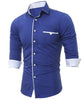 T-BIRD Men's Business Casual Fashion 3/4 Long Sleeves Social Dress Shirt - Divine Inspiration Styles