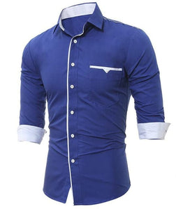 T-BIRD Men's Business Casual Fashion 3/4 Long Sleeves Social Dress Shirt - Divine Inspiration Styles