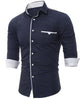 T-BIRD Men's Business Casual Fashion 3/4 Long Sleeves Social Dress Shirt - Divine Inspiration Styles