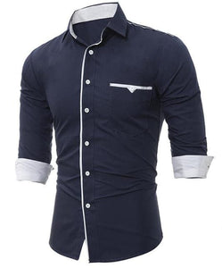 T-BIRD Men's Business Casual Fashion 3/4 Long Sleeves Social Dress Shirt - Divine Inspiration Styles