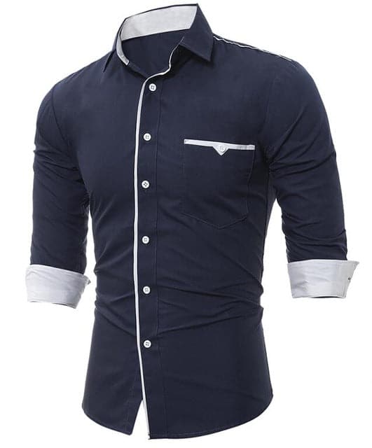 T-BIRD Men's Business Casual Fashion 3/4 Long Sleeves Social Dress Shirt - Divine Inspiration Styles