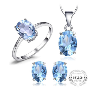 JWP Women's Fine Fashion 5.8ct Genuine Natural Blue Topaz Jewelry Set - Divine Inspiration Styles