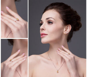 JWP Women's Fine Fashion Genuine Natural 1.1ct Citrine Solitaire Ring - Divine Inspiration Styles