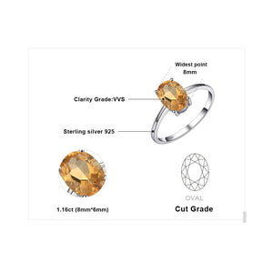 JWP Women's Fine Fashion Genuine Natural 1.1ct Citrine Solitaire Ring - Divine Inspiration Styles