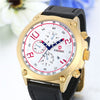 KADEMAN Men's Luxury Fashion Golden Blue Premium Quality Leather Quartz Watch - Divine Inspiration Styles