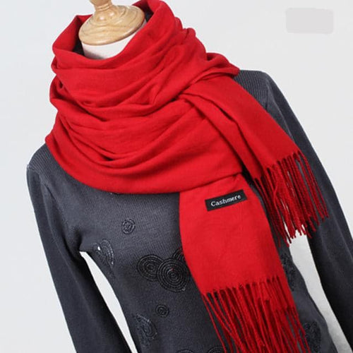 LIVAGIRL Women's Fashion Solid Color Cashmere Scarves with Tassels - Divine Inspiration Styles