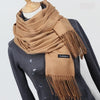 LIVAGIRL Women's Fashion Solid Color Cashmere Scarves with Tassels - Divine Inspiration Styles