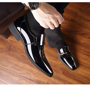QFFAZ Men's Genuine Leather Formal Wedding Party & Business Dress Shoes - Divine Inspiration Styles