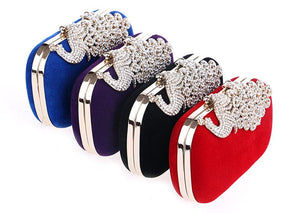 YGM Design Collection Women's Fashion Peacock Crystal Statement Clutch Bag - Divine Inspiration Styles