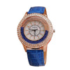 ISIDORE Women's Fashion Genuine Leather Luxury Rhinestone Watch - Divine Inspiration Styles