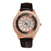 ISIDORE Women's Fashion Genuine Leather Luxury Rhinestone Watch - Divine Inspiration Styles