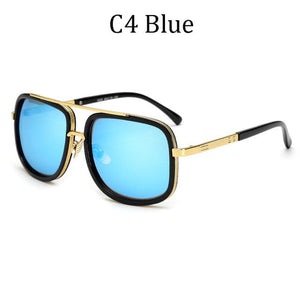 DPZ Men's & Women's Fashion Gray Black Gold Retro Style Fine Fashion Square Luxury Sunglasses - Divine Inspiration Styles