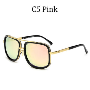 DPZ Men's & Women's Fashion Gray Black Gold Retro Style Fine Fashion Square Luxury Sunglasses - Divine Inspiration Styles