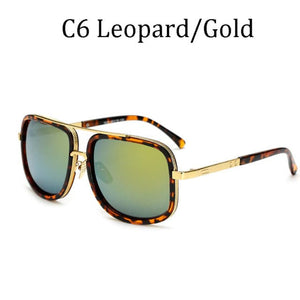 DPZ Men's & Women's Fashion Gray Black Gold Retro Style Fine Fashion Square Luxury Sunglasses - Divine Inspiration Styles