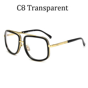 DPZ Men's & Women's Fashion Gray Black Gold Retro Style Fine Fashion Square Luxury Sunglasses - Divine Inspiration Styles