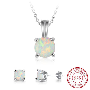 JQUEEN Women's Genuine White Opal 2PCS Jewelry Set - Divine Inspiration Styles