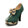 KARINLUNA Women's Luxury Bow Tie Floral Trendy Style High Heels Ankle Boot Shoes - Divine Inspiration Styles
