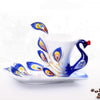 HTH Artistic Creative 3D Genuine Hand Crafted Porcelain Enamel Peacock Coffee/Tea Cup Set - Divine Inspiration Styles