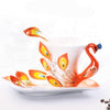 HTH Artistic Creative 3D Genuine Hand Crafted Porcelain Enamel Peacock Coffee/Tea Cup Set - Divine Inspiration Styles