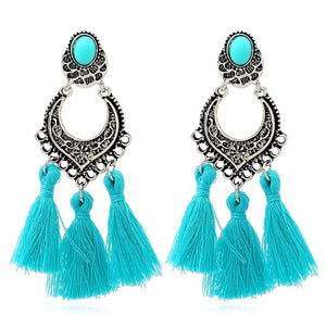 HCL Women's Elegant Fashion Vintage Filigree Tassel Earrings - Divine Inspiration Styles